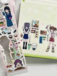 Y2K Style Cute Girl Sticker Roll | Suitable For Scrapbooking, DIY Crafts, Planner Decoration (25cm Continuous Roll, Total Length 210cm) - Multicolor - View 7