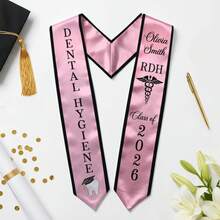 1PC 6.45" X 71.7" Personalized Dental Hygiene , RDH Graduation Dental Hygienist Grad Sash Class Of 2026, Dental Hygienist Graduation Gift For Her, Graduation Party Supplies, Graduation Gift - 白色 - 查看 5