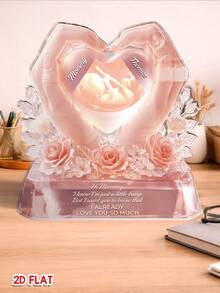 Catygift Bingkai Foto Akrilik Kustom, Kenang-kenangan Ibu & Anak, Dekorasi Bunga Bergandengan Tangan yang Dipersonalisasi, Cocok Sebagai Hadiah untuk Ibu, Ibu Baru, atau Acara Baby Shower - Seperti yang Ditunjukkan - View 3