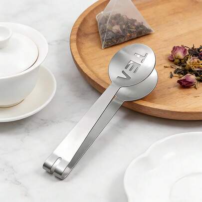 1/3/5/7 piezas Pinzas para bolsitas de té de acero inoxidable, pinzas multifuncionales para filtrar bolsitas de té, material de acero inoxidable reforzado, se pueden usar para levantar y exprimir bolsitas de té, azúcar de roca, aperitivos, utensilios de cocina multifuncionales, pinzas lindas para servir en fiestas de té