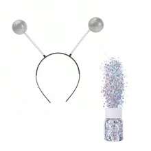 Set de 2/3/4 piezas de disfraz de alien, incluye diadema con antenas, gafas, guantes y accesorios brillantes, apto para uso diario, Halloween, Navidad, carnaval, cosplay, fiestas - Multicolor - Ver 13