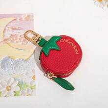 CHARM INFINITE Llavero con diseño encantador y de moda de tomate, monedero mini lindo, pequeña billetera colgante portacards para mujeres - Rojo - Ver 4