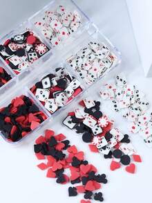 6pcs/Box Punk Style Polymer Slice DIY Epoxy Resin Filling Playing Card Design Clay Slice Material, Suitable For Keychain Pendant Jewelry Casting Mold Tools - Multicolor - View 4