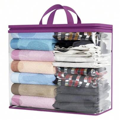 Túi đựng quần áo trong suốt có khóa kéo, túi sắp xếp tủ quần áo, túi PVC tiết kiệm không gian để đựng chăn ga gối đệm, khăn trải giường, chăn, mền, đồ chơi.