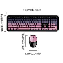 MOFii 666 2.4G Silent Wireless Keyboard & Mouse Combo, 110 Full-Size Retro Round Keys Cute Girly Style Office Peripherals, Includes USB Receiver, Compatible With Desktop & Laptop, Batteries Not Included - View 13