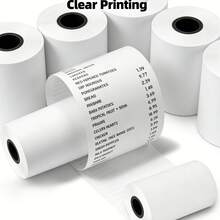 5/10 cuộn giấy in hóa đơn nhiệt 57x40mm, chất lượng cao, tương thích với máy tính tiền POS và máy thanh toán thẻ tín dụng. - Xem 3