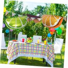 4Pcs Fruit Shape Aluminum Film Balloons For Birthday Party Decoration Lemon&Orange Balloons For Tropical Themed Celebrations And Photo Props - Orange and Lemon Balloons - View 8