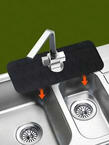 Silicone Faucet Drain Mat, Anti-Splash Kitchen Sink Splash Guard Mat, Narrow Sloped Drain Mat, Countertop Splicing Mat - Multicolor - View 19