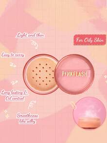 PINKFLASH 定妝粉，長效防水妝容定妝，清爽控油，防水防汗，細膩粉質，適合喜愛 Y2K 風格的 Z 世代年輕人用於派對與約會，生日與母親節理想禮物 - #000 - 查看 8