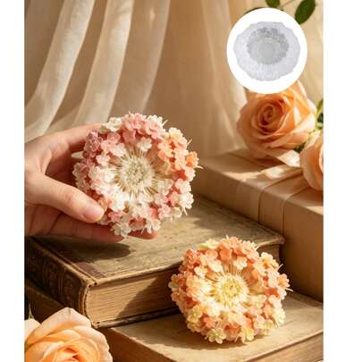 3D立体花朵硅胶模具 - 手工蜡烛DIY工具/精致花瓣纹理/创意礼品模型，家居装饰/少女饰品