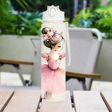 1 pezzo Bottiglia d'acqua sportiva da 750ml/26oz con stampa 3D a tema ballerina, 5 opzioni di colore, con cinturino per il trasporto, adatta per amanti della danza classica, bambine, compatta, durevole, leggera, ideale per uso all'aperto, viaggi, campeggio, scuola, ufficio, ottimo regalo per Natale o compleanno - Multicolore - Visualizzare 7