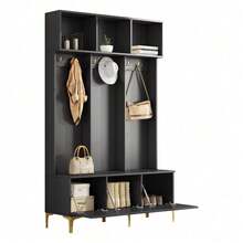 Hall Trees - Black + Particle Board - View 11