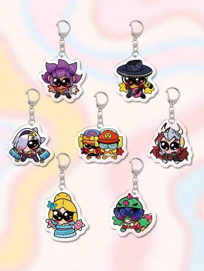 1pc Acrylic Cute Cartoon Big Eye Character Themed Pendant, Suitable For Backpack, Bag, Wallet Decoration, Friend Gift