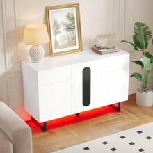 Buffets & Sideboards - White + Engineered Wood + Contemporary-1 - View 5