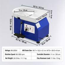 Outils rotatifs - 19,7 x 15 x 13,8 pouces (350 W) - Voir 7