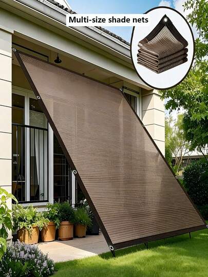 90% Shade Outdoor Sun Shade Net, Made Of High Density Polyethylene Material, Available In Beige, Yellow, Black, Green. Rectangular Sun Shade Sail, Beige UV-Blocking Fabric, Breathable PVC Mesh, Suitable For Outdoor Car Canopy, Patio, Garden, Backyard, Commercial And Residential Use.