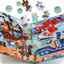 Ensemble de puzzle magnétique portable et pliable, autocollants à thème de dessin animé de difficulté multiple, jouet éducatif interactif parent-enfant, cadeau d'anniversaire pour les garçons et les filles - Multicolore - Voir 10