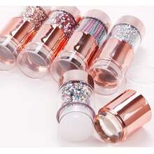 Dụng cụ dập móng nghệ thuật 2 trong 1 bằng silicon có nắp đậy - Dụng cụ dập móng DIY tái sử dụng kèm đá trang trí - Phụ kiện thiết kế và dập móng nghệ thuật - Nhiều màu - Xem 12