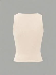 GAOVOT 女款夏季/秋季 Y2K 性感細肩帶背心修身疊穿基礎上衣，適合日常穿著 - 杏色 - 查看 10