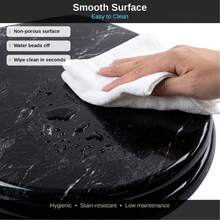 1pc Black Marble Pattern Toilet Seat, Fashion Design Universal Toilet Lid Cover For Bathroom - A - View 5