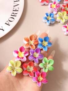 10/20/30 piezas Pinzas para el cabello con flores margaritas en estilo tie-dye, pinzas minimalistas para el flequillo y los lados, pinzas pequeñas para el cabello para mujeres (color aleatorio) - Multicolor - Ver 5