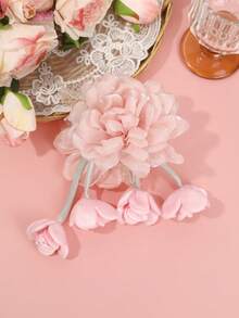 Presilha de cabelo com flor de rosa vermelha (1 unidade), acessório elegante e moderno para mulheres, ideal para férias, festas, verão, viagens, praia e festivais. - Multicolorido - Ver 13