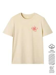 Senaste modellen 2026: Dam-T-shirt i retroamerikansk stil med hibiskus- och "Imperfekt"-slogansmönster, lös passform som framhäver figuren för sommaren. PopulärhetPopulärhet - Aprikosfärg 2 - Visa 3