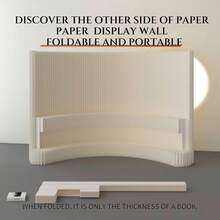 Room Divider,Bedroom,Multi Functional Folding Room Partition Screen With Shelving ,Made Of Kraft Paper, Perfect For Living Rooms, Offices, And Beauty Salons - White - View 8