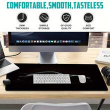 1 Pc Large Matte Black Sports Car Theme Gaming Mouse Pad - Non-Slip Rubber Base And Smooth Surface, Rectangular Computer Keyboard Mouse Mat Suitable For PC, Laptop, Office, Home Office Desk Accessories Desk Accessories Office Supplies Office Accessories Desk Mat Mousepad Study Table Mouse Pad For Desk Desk Decor - Matte Black Sports Car Theme - View 3