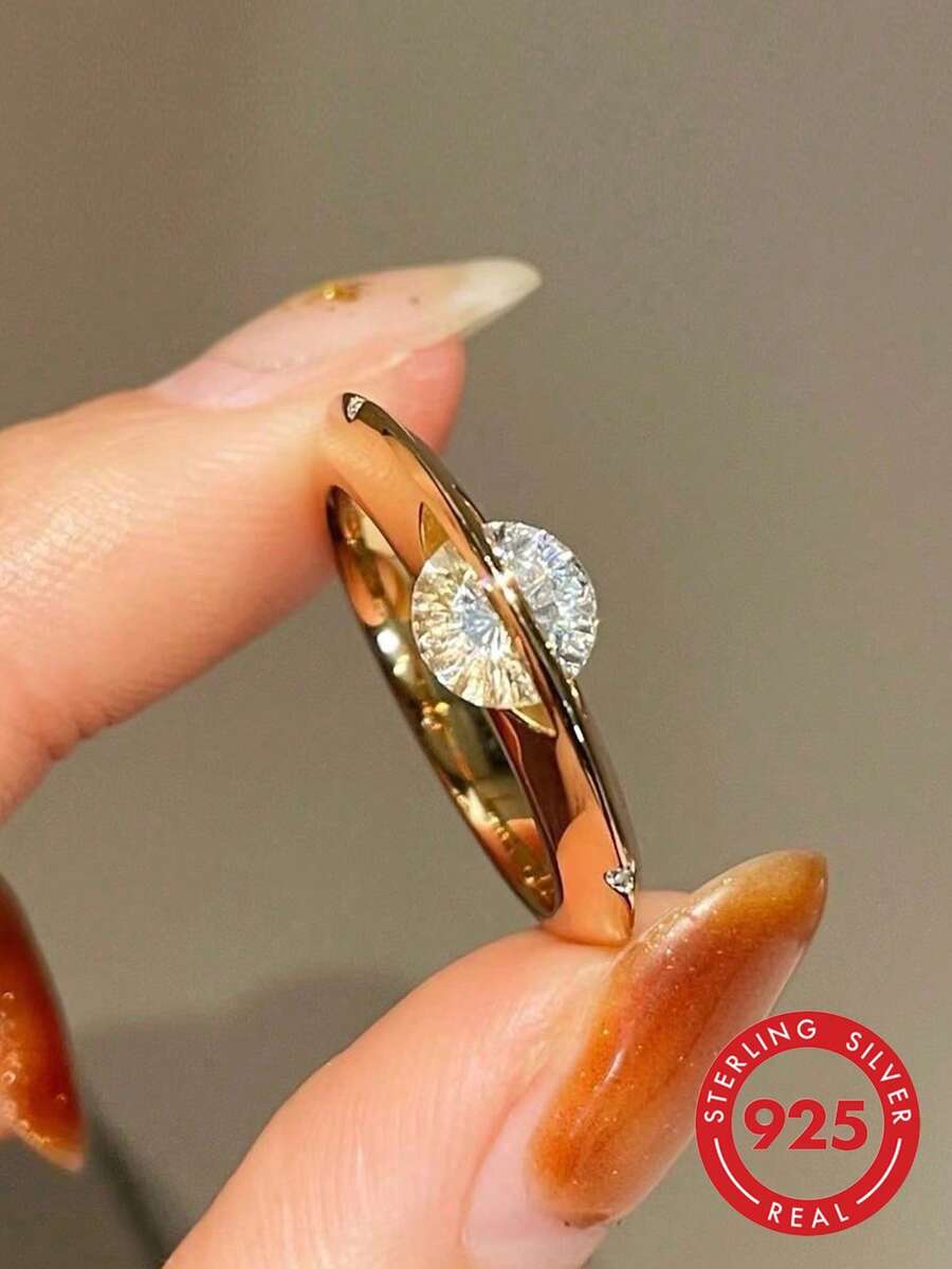 1枚S925纯银行星戒指，精致指环，拇指戒指，精美珠宝礼品，女士之选