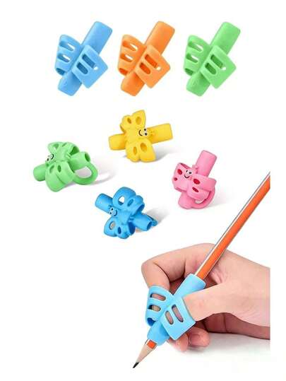 3pcs Pencil Grip Holder, Suitable For Writing, Grip Training, Posture Correction, Handwriting Practice, Applicable For Preschoolers, Office, Study, Drawing, Students, Markers, Stationery, School Supplies, Office Supplies