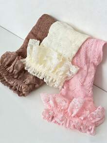 1/2/3/5 Pairs Women Colorful Knee High Socks, Hollow Mesh Lace Mid-Calf Socks, Sweet Thin Tall Socks With Ruffle Trim, Y2K Fashion Slimming Versatile Socks, Spring/Summer/Autumn - Multicolor - View 6