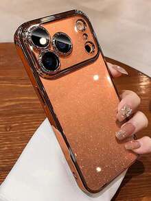 Tương thích với ốp lưng điện thoại 17 Pro Max, 17 Model mới, 16 Pro trong suốt lấp lấp, 15 tráng gương, bảo vệ toàn diện 14/13/12/11. - trái cam - Xem 2