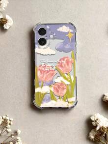 花朵图案 1 件装 创意可爱郁金香云朵透明防摔高屏手机壳 兼容 9 Pro XL/ Smart 8/ Hot 40i/Spark 20/Spark 20C/Spark Go 2024/ Moto G84/荣耀 X9b/1+Ace 3V/Galaxy S26 S25 S24 Ultra S24 Plus S24 FE S23 S22 S21 S20 A73 A72 A70 A55 A54 A53 A52 A50 A30 A42 A35 A34 A33 A25 A24 A20 A30 A15 A56 A57 A16 A17 A07 - 無色 - 查看 3