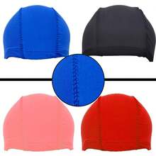 Bonnet de bain noir imperméable pour le fitness, bonnet de bain en tissu, bonnet de bain en tissu confortable sans pression, tissu à haute élasticité qui ne comprime pas la tête, bonnet de bain haut de gamme - Multicolore - Voir 7