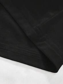 Lonblece Camiseta de manga corta con bordado y estampado anti-puñalada pintada a mano para hombres, adecuada para primavera y verano - Negro - Ver 8