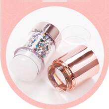 Dụng cụ dập móng nghệ thuật 2 trong 1 bằng silicon có nắp đậy - Dụng cụ dập móng DIY tái sử dụng kèm đá trang trí - Phụ kiện thiết kế và dập móng nghệ thuật - Nhiều màu - Xem 8