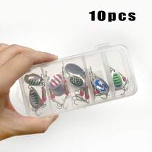 10pcs Metal Fishing Lure Spinner Bait Set With Storage Box - Multicolor - View 6