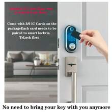 13,56 MHz RFID Smart IC-Zugangskarte, kontaktloser verschlüsselter Sensor-Karte kompatibel mit TT Lock/TUYA Lock Smart Türschloss, tragbar für Zuhause, Hotel, Wohnung, Büro - 8 IC-Karten - Übersicht 6
