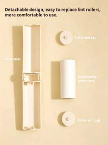 Portable Foldable Strong Adhesive Mini Lint Roller Set With Dust-Proof Cover, 180° Foldable Compact Design, Travel Essential For Home And Office - Multicolor - View 6