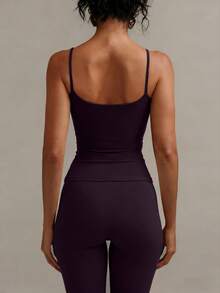 XLLAIS Women's Elastic Casual Versatile Solid Color Camisole Summer - Plum Color - View 2