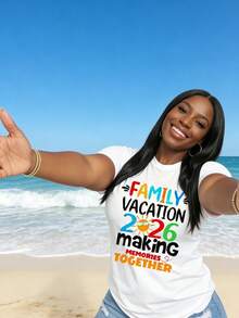 Family Vacation 2026 Making Memories Together T-Shirt Summer Travel Gift For Family Getaway Trip Outfit Matching Shirts For Vacation Group Wear - 白色 - 查看 4