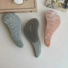 1Pc Marble Texture Hair Comb, Soft Tooth Anti-Freeze Plastic Detangler Brush, INS Style Mini Styling Comb, Ball Tip Smooth Hair Comb, Portable Travel Hairdressing Tool, Essential For Back To School & Vacation, Women Hair Accessories, Edge Control Brush, Curly Hair Styling Comb, Salon Barber Hairdressing Supplies, Multifunctional Daily Hair Care Comb For Ladies - Comb - View 8