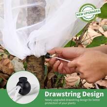 1pc White Garden Plant Fruit Protection Net Bag, Fruit Tree Anti-Insect Net Cover, Plastic Mesh Barrier Net With Pull Rope, Suitable For Vegetables, Fruit Trees And Shrubs, To Prevent Squirrels, Birds And Insects - A - View 2