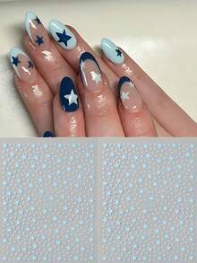 FULL BEAUTY 全息迷你星星美甲贴纸 Y2K 美甲混合尺寸镜面五角星朋克美甲 IN 春夏滑贴美甲适合女性和女孩 DIY 美甲用品 - 彩色 - 查看 13