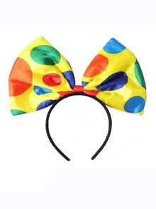 1件小丑主题配饰，小丑领结头箍，马戏团嘉年华服装，舞台表演道具，节日装饰，主题派对装饰 - 彩色 - 查看 15