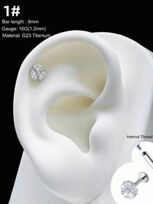 1 chiếc khuyên môi bằng titan thời trang, ren trong, hình hoa, đá opal, ngọc lam 5A, chất liệu G23 cao cấp, khuyên môi hình chữ thập, hình trái tim, nơ, khuyên tai daith, khuyên mũi, trang sức septum, hình nhện, bướm, sao, khuyên tai rook, khuyên septum có bản lề, hình sao biển, hình ốc xà cừ, khuyên tai helix, khuyên tai tragus, khuyên môi labret, khuyên môi Monroe, khuyên môi có ren trên, khuyên tai dạng phẳng, khuyên tai conch, labret, Monroe, Medusa, khuyên môi và mũi cho nữ, thích hợp đeo hàng ngày, quà tặng Giáng sinh và Halloween. - Nhiều màu - Xem 20