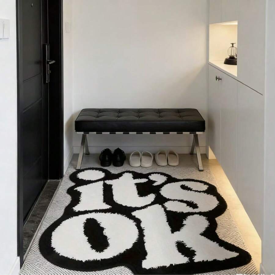 1pc Asymmetrical Shaped Plush Rug, Machine Washable, Home Decor Suitable For Living Room, Bedroom, Bathroom, Kitchen, Room Decoration (Handcrafted Asymmetric Pattern May Have 1-5cm Deviation, Suggest Ordering Slightly Larger)