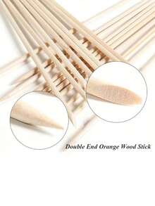10/20/50/100/200/380/500/1000pcs 75mm Orange Wood Sticks, Suitable For Nail Care And Cleaning, Perfect For Nail Salons And DIY Manicure, Nail Supplies, Nail Tools, Nail Art Tools, Back To School, Nails, Nail Tools, Nail Repair Tools - Bronze - View 5