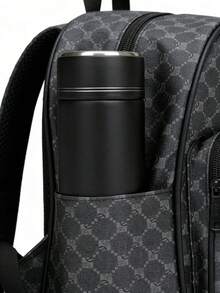 1 pieza Mochila grande de capacidad con bolsillos con cremallera, compartimento para portátil que cabe un portátil de 15.6 pulgadas, bolsa funcional para hombres (regalo para él), Peach Tree, de moda y para uso en exteriores/oficina - Negro - Ver 9